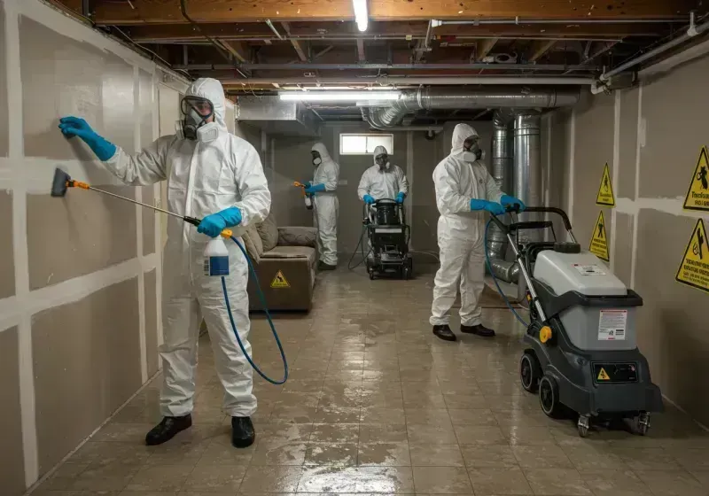 Basement Moisture Removal and Structural Drying process in Monterey, VA